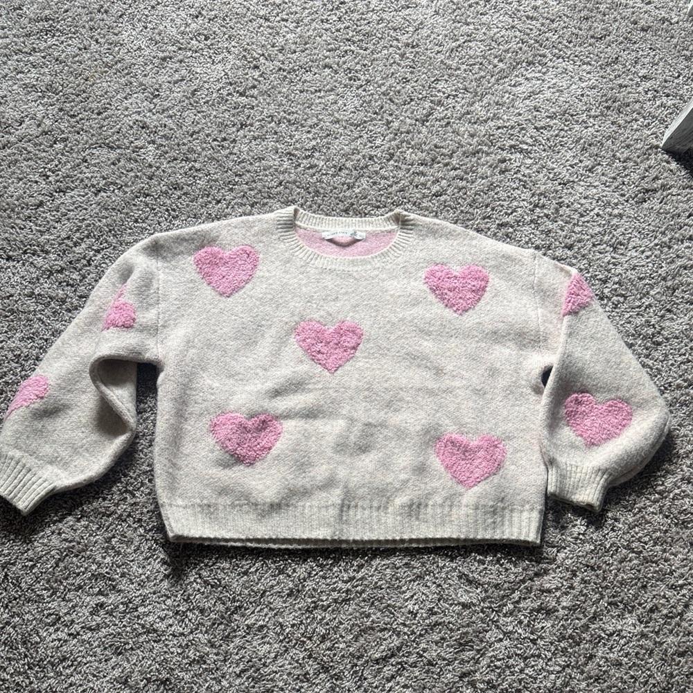 Altar’d State Heart Patterned Women's Sweater - Size L - NWT